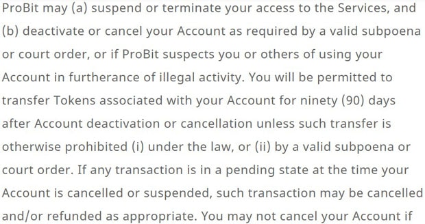 probit.com membatalkan transaksi