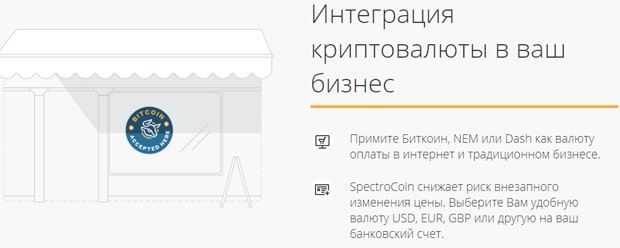Integrasi mata uang kripto SpectroCoin