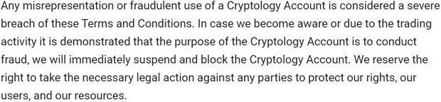 Pemblokiran akun kriptologi