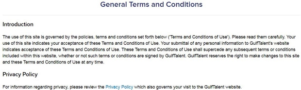 Perjanjian pengguna GulfTalent