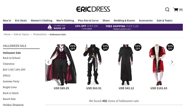 ericdress.com selamat Halloween
