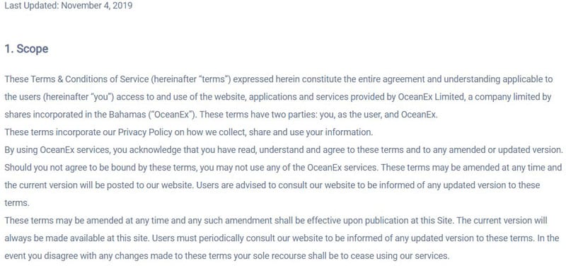 Perjanjian pengguna OceanEx