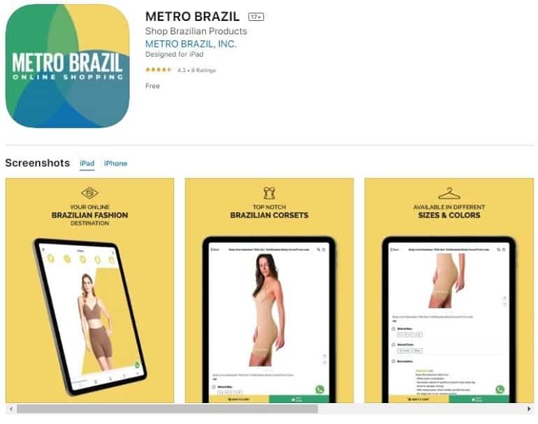 Aplikasi seluler Metro Brazil