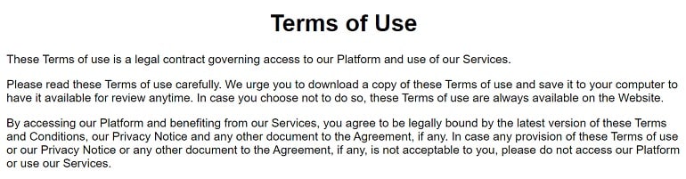 Perjanjian pengguna Bitnordex