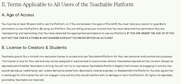 aturan layanan teachable.com
