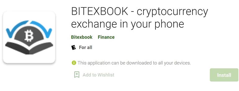 Aplikasi seluler BitexBook