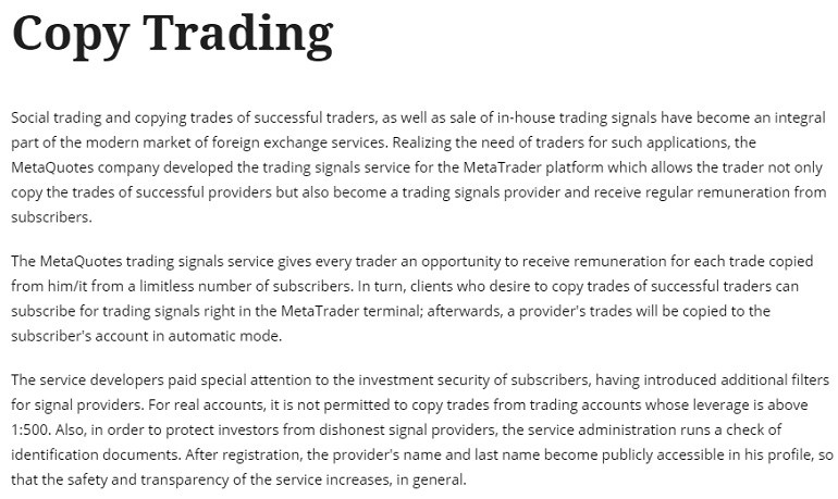 ForexChief menyalin perdagangan para pedagang