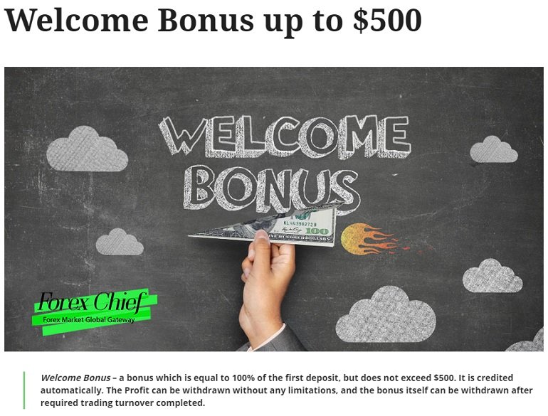 bonus deposit forexchief.com