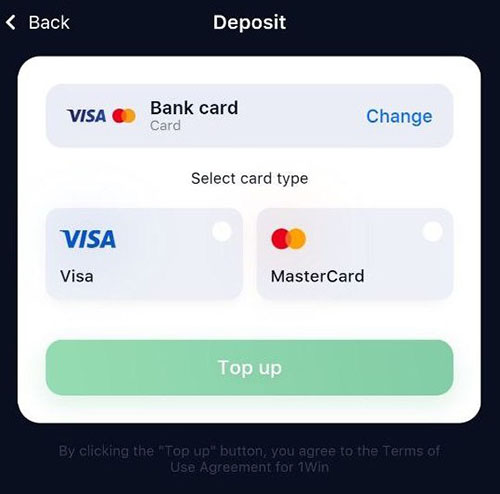Aplikasi 1Win Kartu Bank Setoran Android