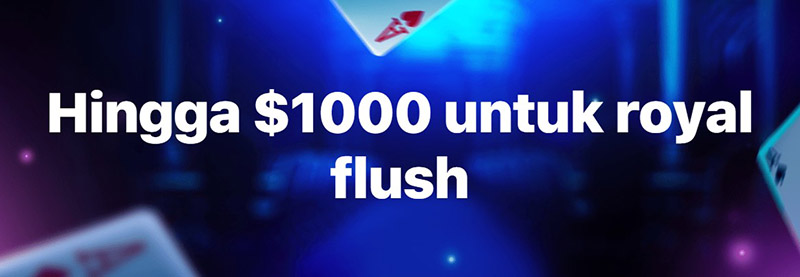 1win: Hingga $1000 untuk Royal Flush
