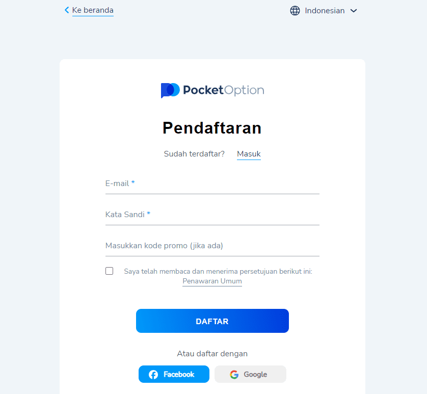 Bagaimana cara memulai dengan Pocket Option?